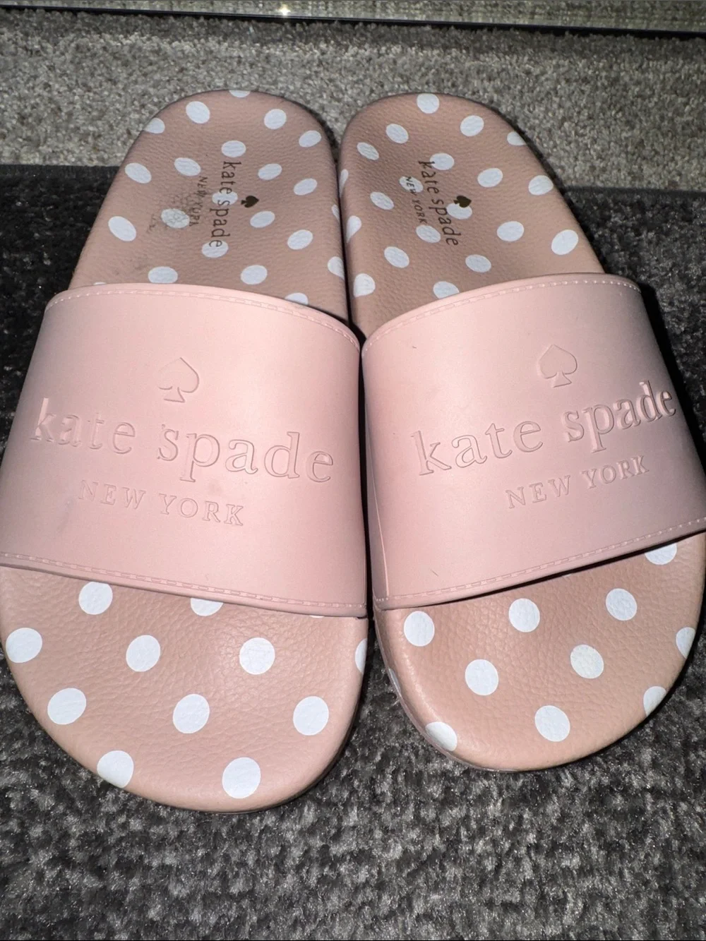 kate spade Pink Polka Dot Slide Sandals
